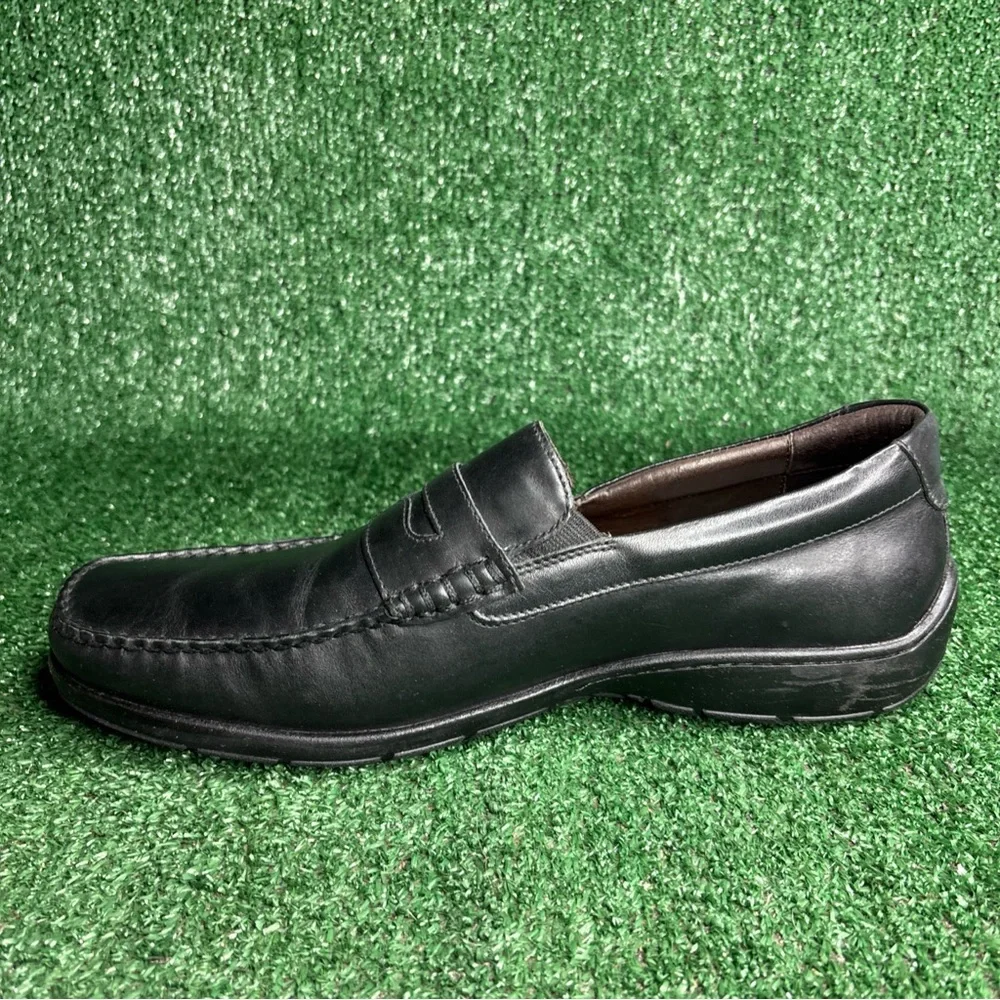 Johnston & Murphy Mens Slip On Black Driving Shoes Loafers Sheep Leather Size 13